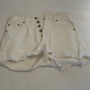 Denim forum white jean shorts